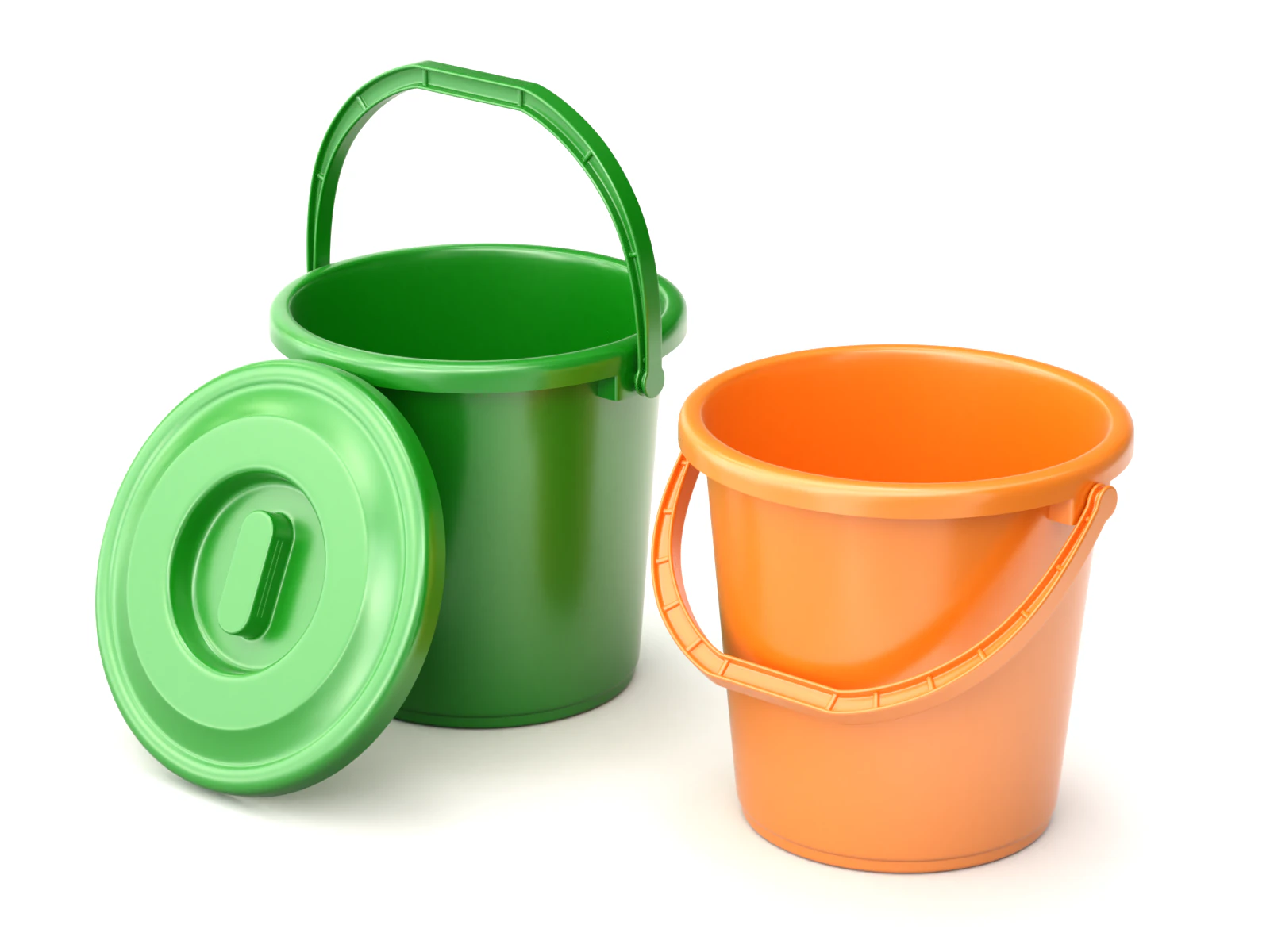 Plastic Bucket with Plastic Handle 3D Model .c4d .max .obj .3ds .fbx .stl .blend 