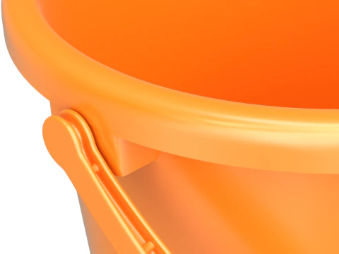 Plastic Bucket with Plastic Handle 3D Model