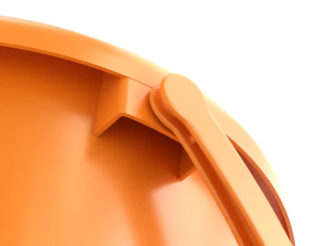 Plastic Bucket with Plastic Handle 3D Model
