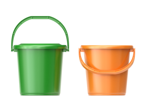 Plastic Bucket with Plastic Handle 3D मॉडल