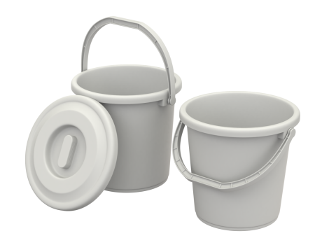 Plastic Bucket with Plastic Handle 3D मॉडल