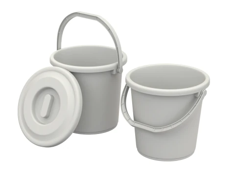 Plastic Bucket with Plastic Handle 3D Model