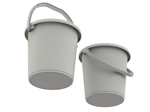 Plastic Bucket with Plastic Handle 3D मॉडल