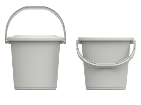 Plastic Bucket with Plastic Handle 3D मॉडल