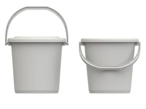 Plastic Bucket with Plastic Handle 3D Model