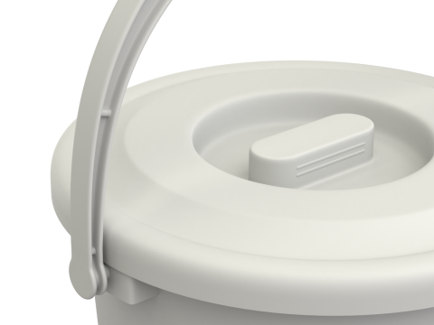 Plastic Bucket with Plastic Handle 3D मॉडल