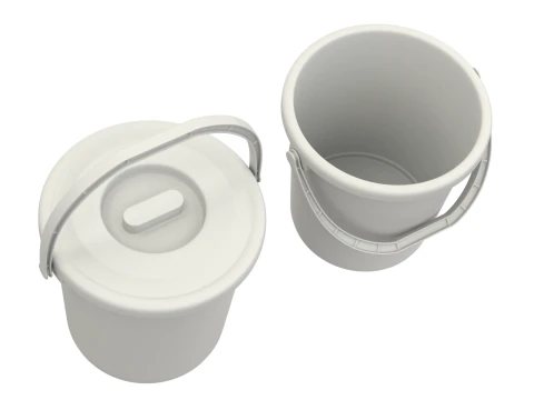 Plastic Bucket with Plastic Handle 3D Model
