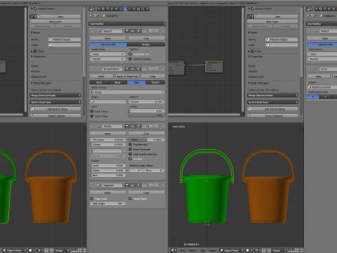 Plastic Bucket with Plastic Handle 3D मॉडल