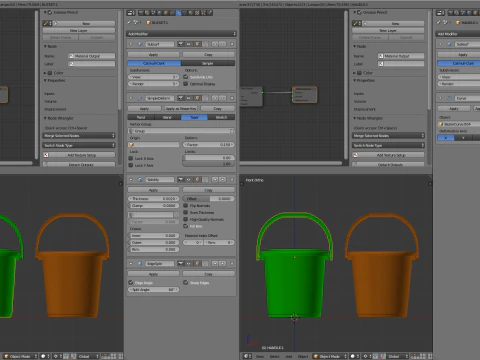 Plastic Bucket with Plastic Handle 3D Model