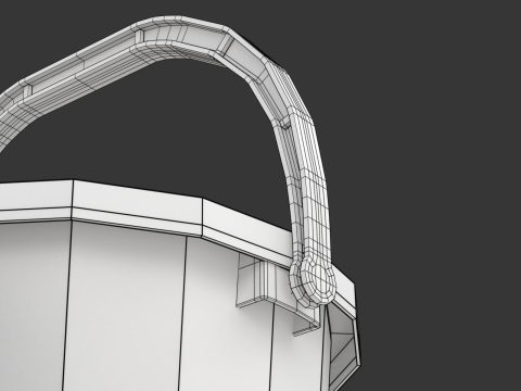 Plastic Bucket with Plastic Handle 3D मॉडल