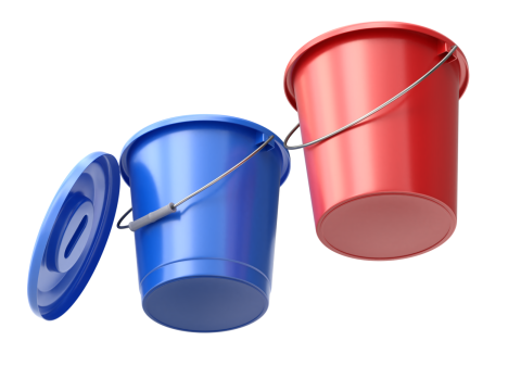 Plastic Bucket with Metal Handle and Lid 3D Model