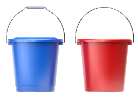 Plastic Bucket with Metal Handle and Lid 3D Model
