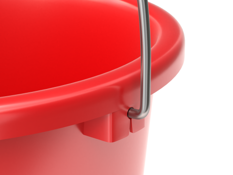 Plastic Bucket with Metal Handle and Lid 3D Model