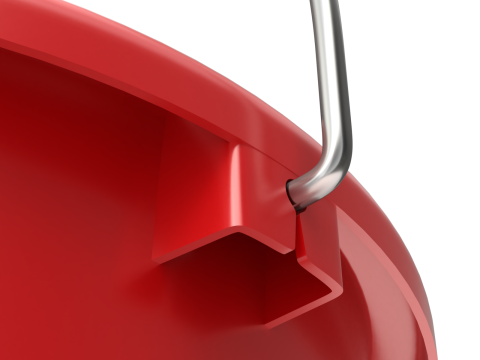 Plastic Bucket with Metal Handle and Lid 3D Model