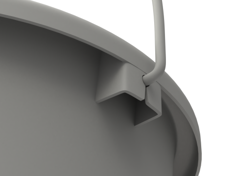 Plastic Bucket with Metal Handle and Lid 3D Model