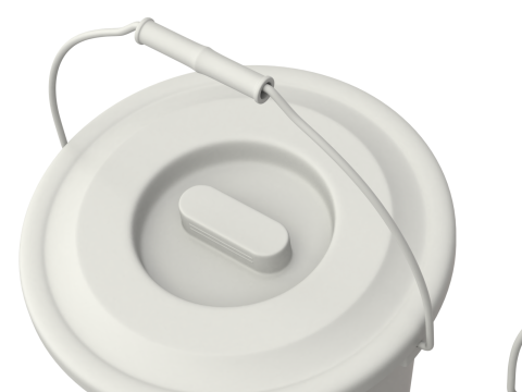 Plastic Bucket with Metal Handle and Lid 3D Model