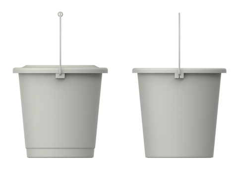 Plastic Bucket with Metal Handle and Lid 3D Model