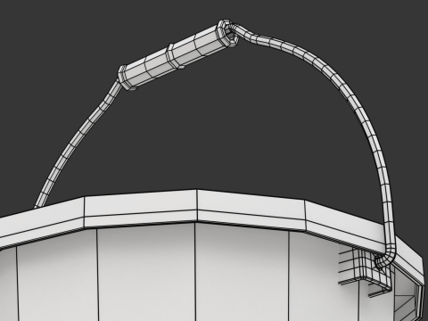 Plastic Bucket with Metal Handle and Lid 3D Model