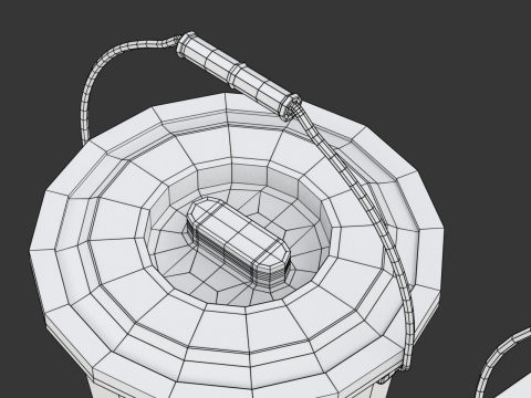 Plastic Bucket with Metal Handle and Lid 3D Model