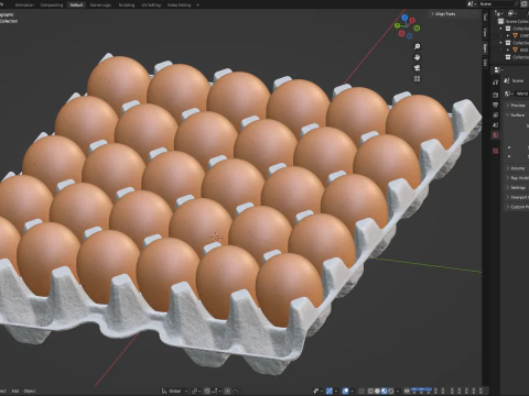 Eggs in a carton package 3D Model