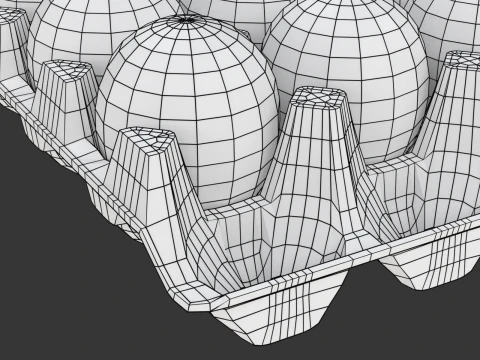 Eggs in a carton package 3D Model