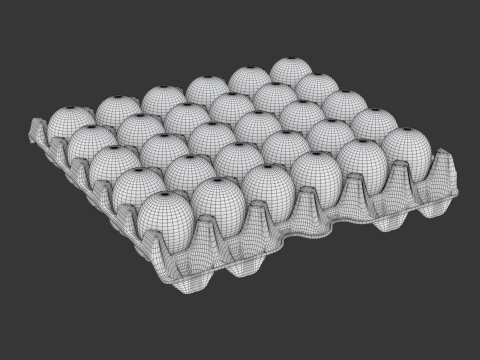 Eggs in a carton package 3D मॉडल
