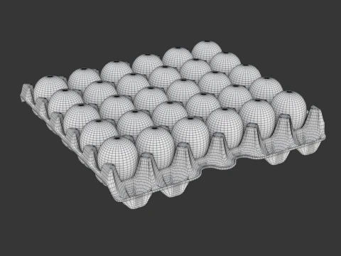 Eggs in a carton package 3D Model