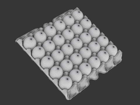 Eggs in a carton package 3D मॉडल