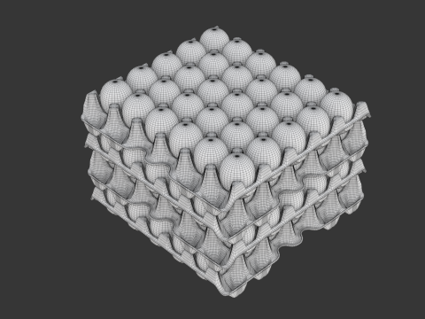 Eggs in a carton package 3D मॉडल
