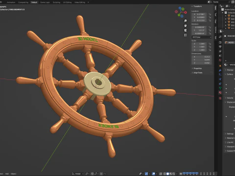 Ruota della nave Modello 3D