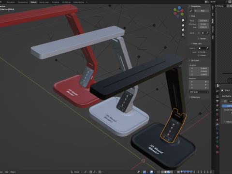 Modern Table Led Lamp 3D Model