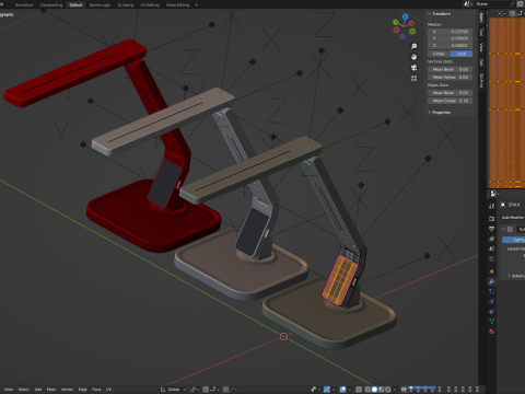 Modern Table Led Lamp 3D Model