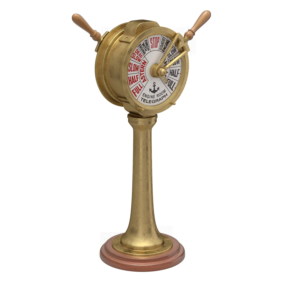 Brass Engine Room Telegraph 3D Model .c4d .max .obj .3ds .fbx .stl .blend 