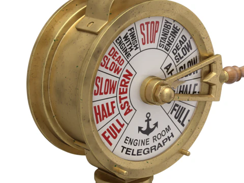 Brass Engine Room Telegraph 3D Model