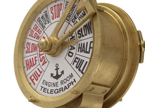 Brass Engine Room Telegraph 3D Model