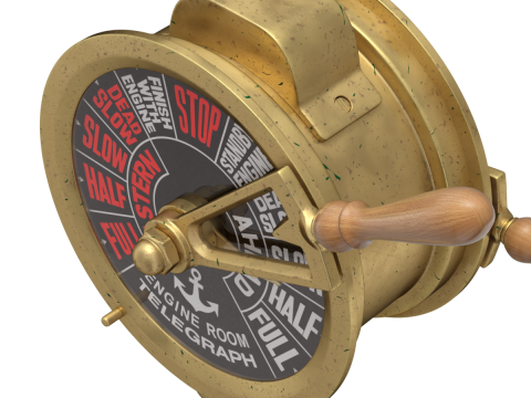 Brass Engine Room Telegraph Modelo 3D