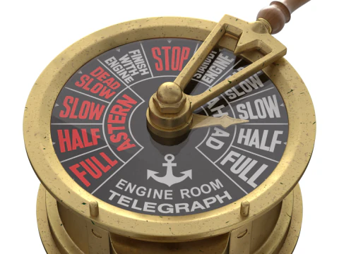 Brass Engine Room Telegraph 3D Model
