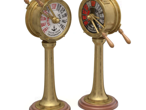 Brass Engine Room Telegraph 3D Model