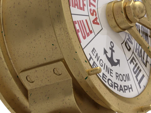 Brass Engine Room Telegraph 3D Model
