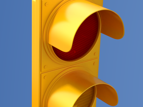 Traffic Light with Retro Street Sign 3D Model