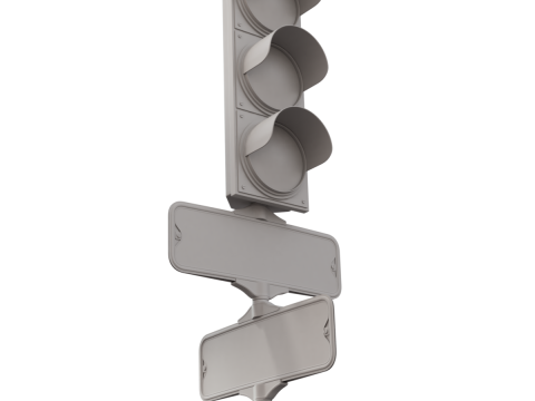 Traffic Light with Retro Street Sign 3D Model