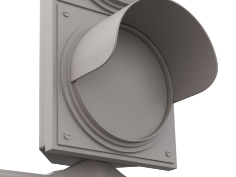 Traffic Light with Retro Street Sign 3D Model