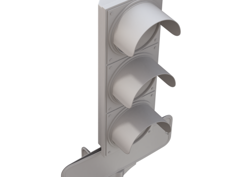 Traffic Light with Retro Street Sign 3D Model