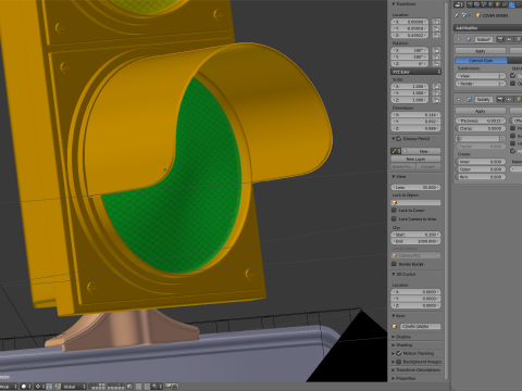 Traffic Light with Retro Street Sign 3D Model