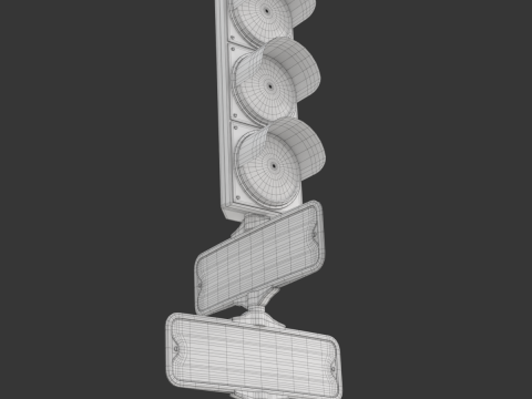 Traffic Light with Retro Street Sign 3D Model