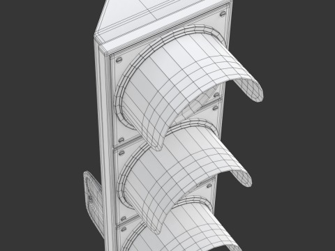 Traffic Light with Retro Street Sign 3D Model