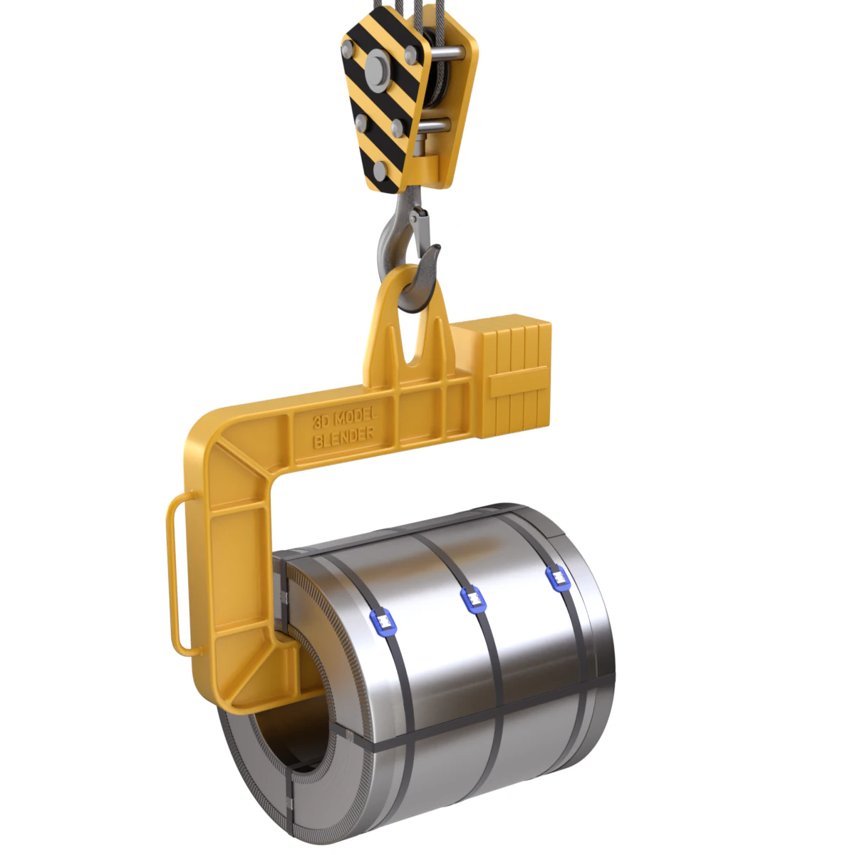 Coil Lifter with Steel Coil 3D Model .c4d .max .obj .3ds .fbx .stl .blend 