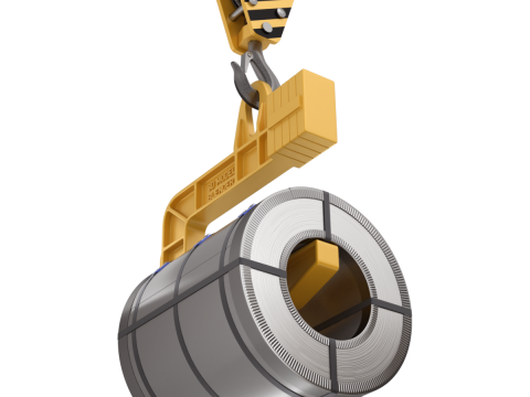 Coil Lifter with Steel Coil Model 3D