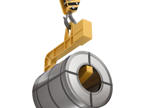 Coil Lifter with Steel Coil 3D Model