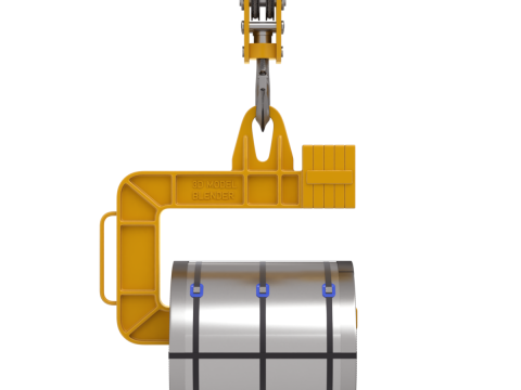Coil Lifter with Steel Coil Model 3D